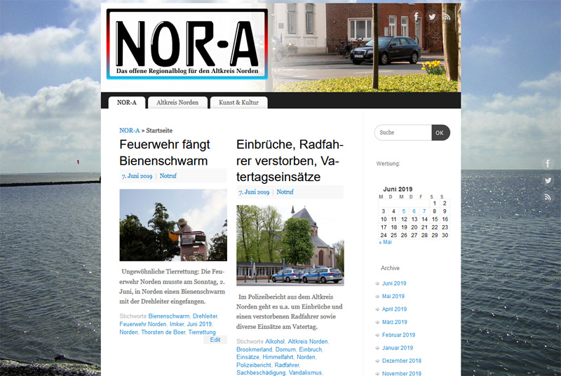 Das Regionalblog NOR-A hat eine neue alte Adresse im Internet.
